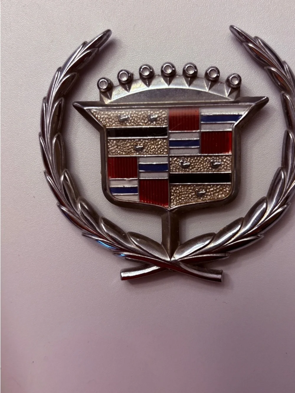Cadillac lot vintage- Emblem Key Clip hood ornament, & hub cap